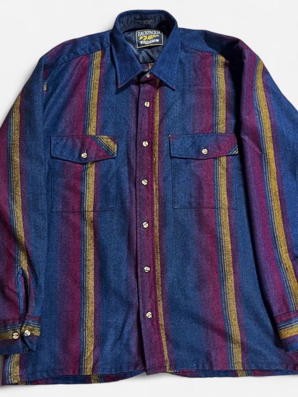 Men’s Vintage Backpacker Outdoors Long Sleeve Shirt Size XL